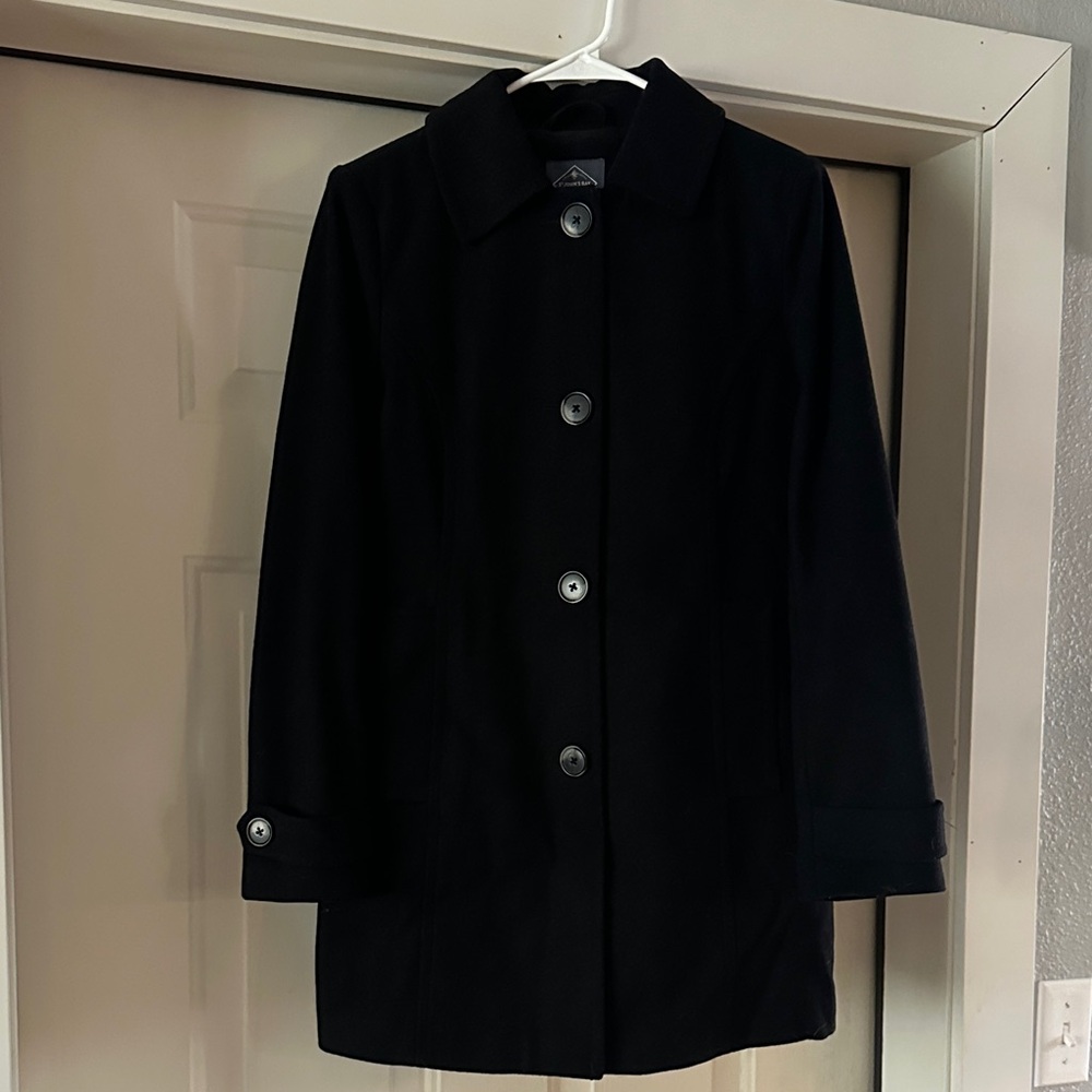St. John's Bay Black Pea Coat Wool Blend